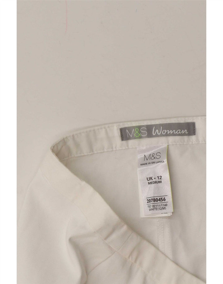 Pantaloni Capri pentru femei Marks & Spencer UK 12 Medium W30 L21 Bumbac alb