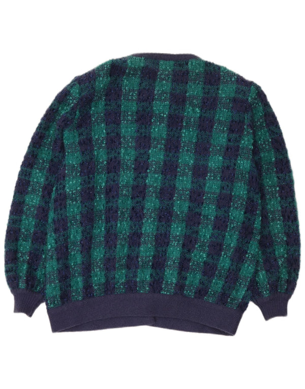 Giorgio Grati Pulover cardigan supradimensionat pentru femei IT 48 XL Bleumarin Check