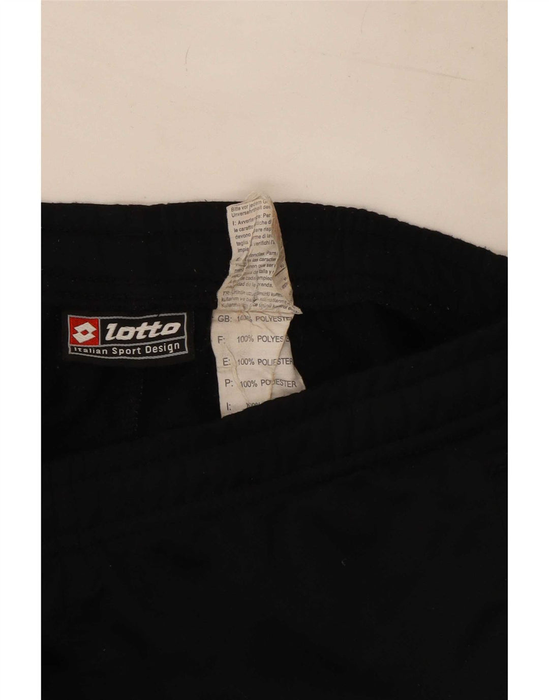 Pantaloni de trening grafic Lotto pentru bărbați, negru mediu, poliester bloc de culoare