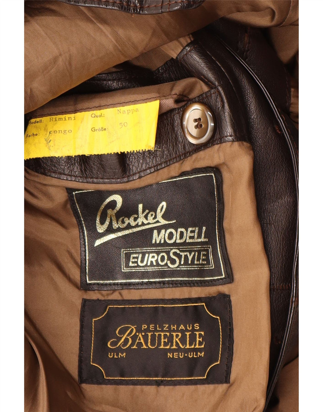 Geacă de piele vintage pentru femei IT 50 XL din piele maro