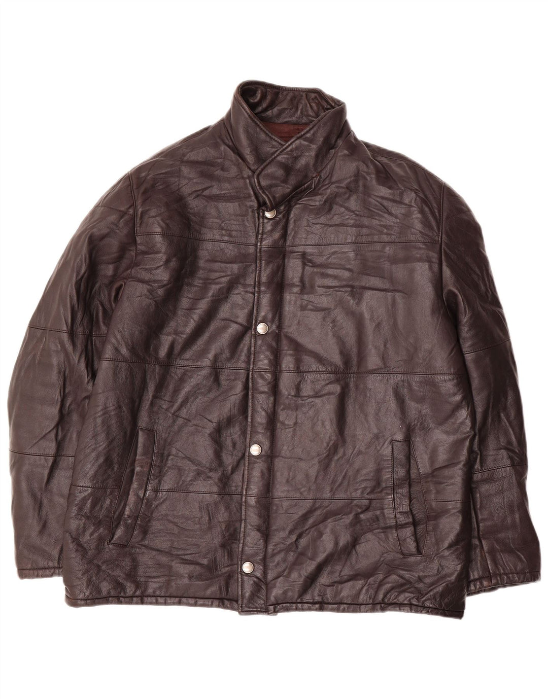 ESSEBI Mens Leather Jacket UK 40 Large Brown