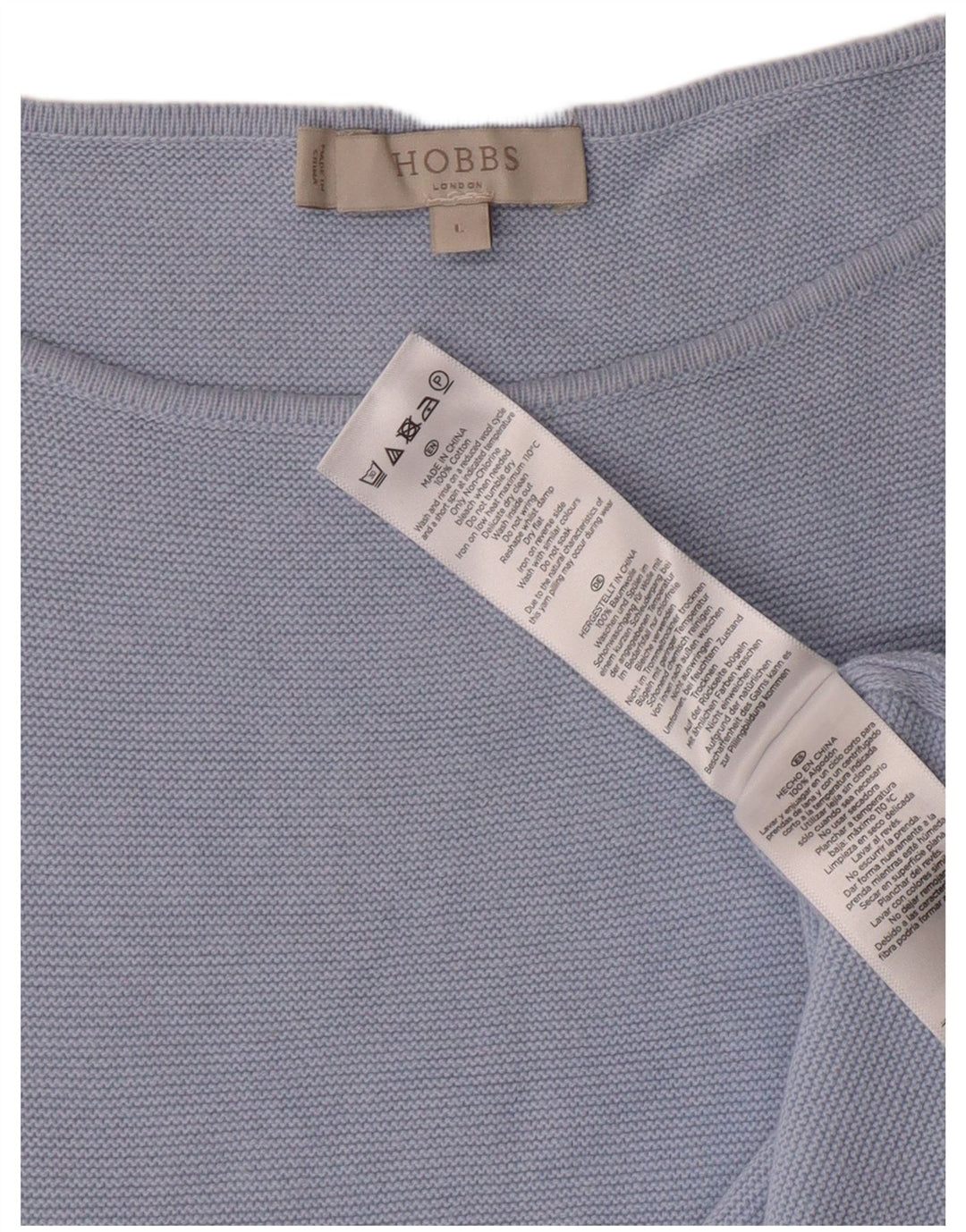 Pulover Hobbs pentru femei cu gât de barcă UK 16 mare, albastru, bumbac, clasic