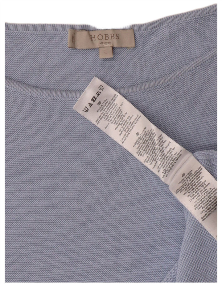 Pulover Hobbs pentru femei cu gât de barcă UK 16 mare, albastru, bumbac, clasic