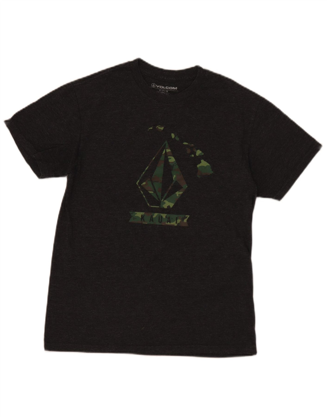 Tricou grafic pentru bărbați Volcom Top mic, gri, bumbac cu pete