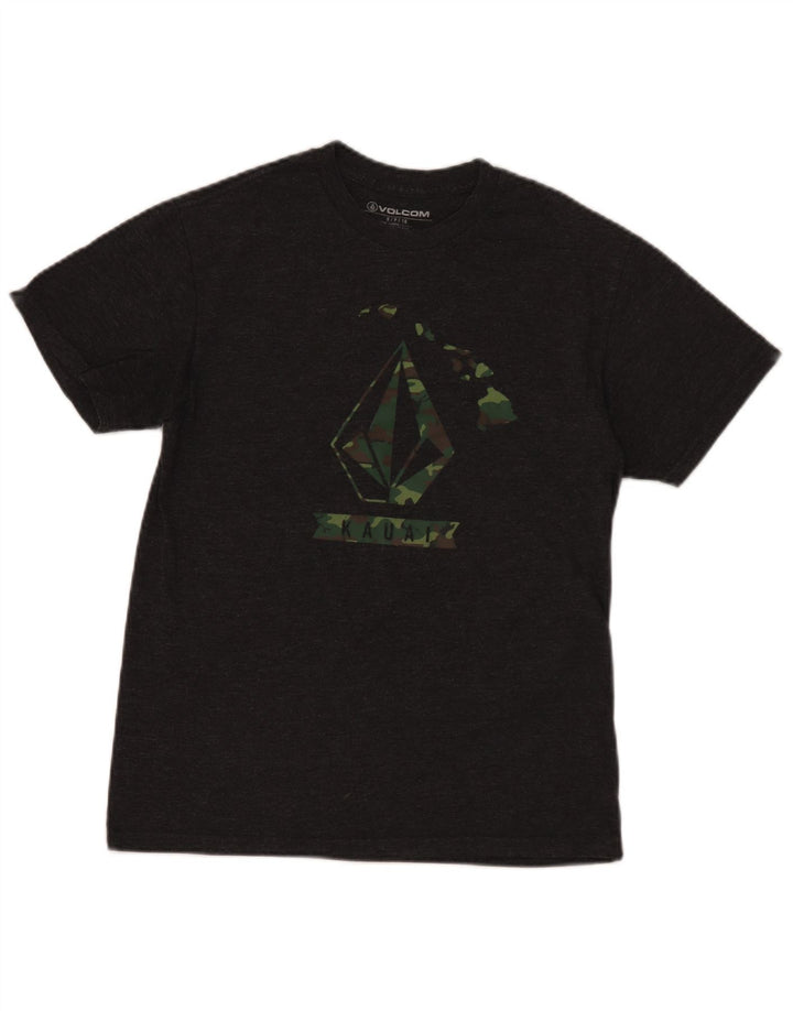Tricou grafic pentru bărbați Volcom Top mic, gri, bumbac cu pete