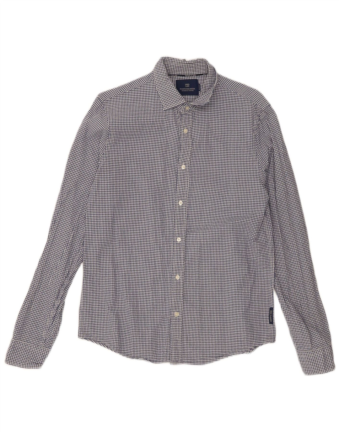 Cămașă pentru bărbați Scotch & Soda, bumbac cu picior de găină albastru mediu