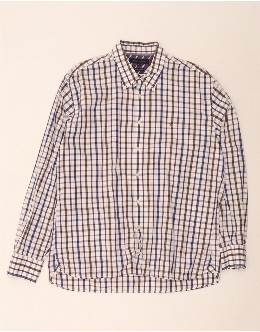Cămașă pentru bărbați Tommy Hilfiger XL, bumbac cu carouri multicolore
