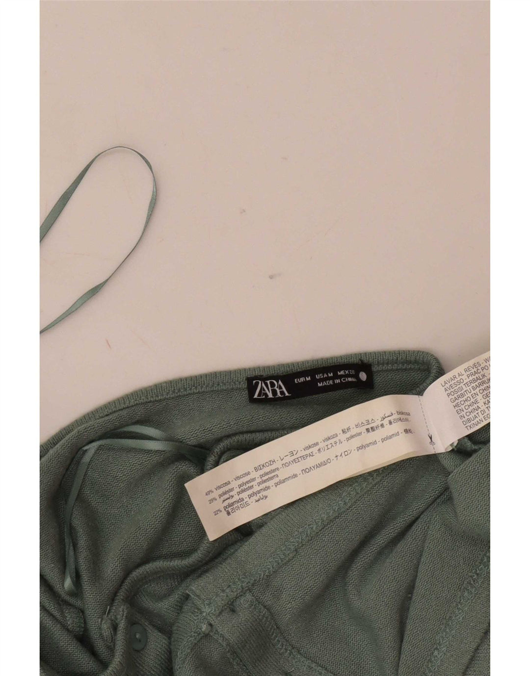 Top cardigan pentru femei Zara UK 12 Medium Green Viscose