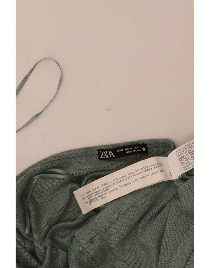 Top cardigan pentru femei Zara UK 12 Medium Green Viscose