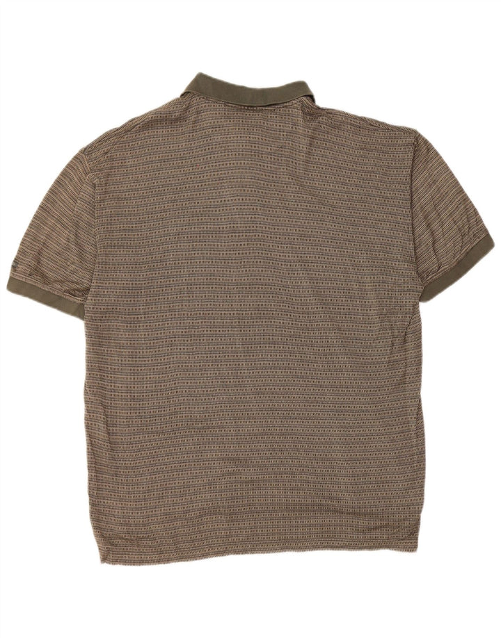 Tricou polo IZOD pentru bărbați, bumbac cu dungi kaki mediu