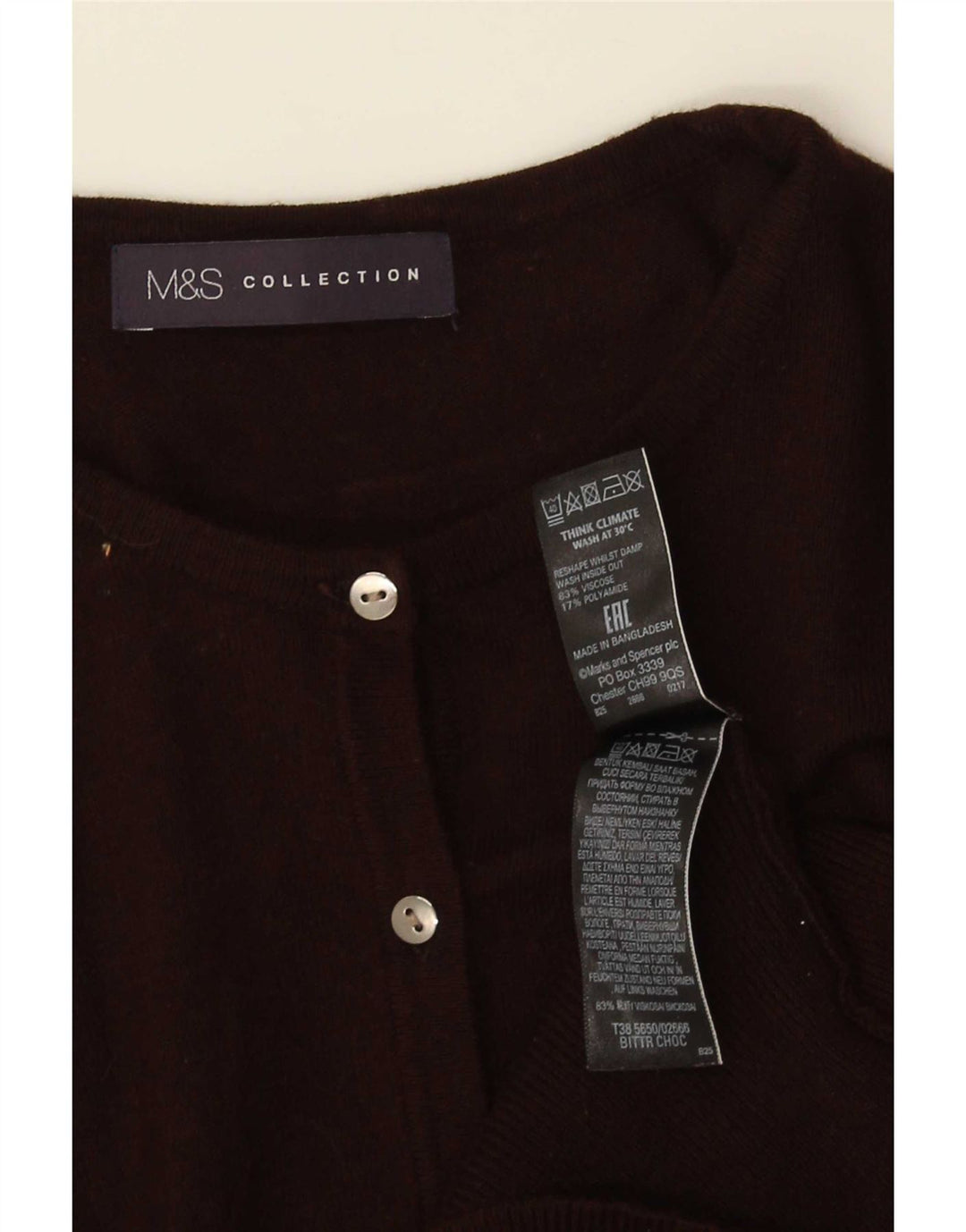 Pulover cardigan pentru femei Marks & Spencer UK 10 mic maro viscoză