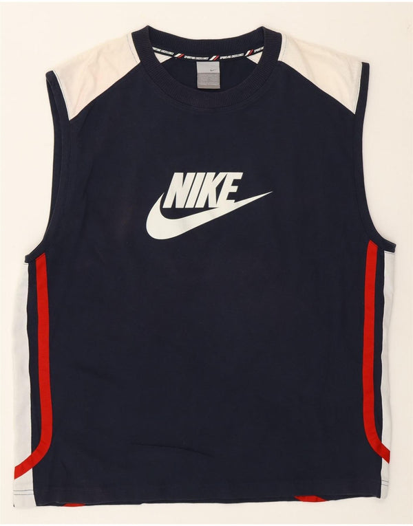Top cu vestă grafică Nike pentru bărbați UK 45/47 XL, albastru bleumarin, bumbac color bloc