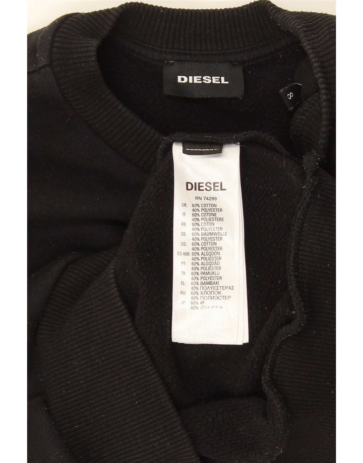Diesel Băieți Pulover Grafic Pulover 7-8 Ani Bumbac Negru