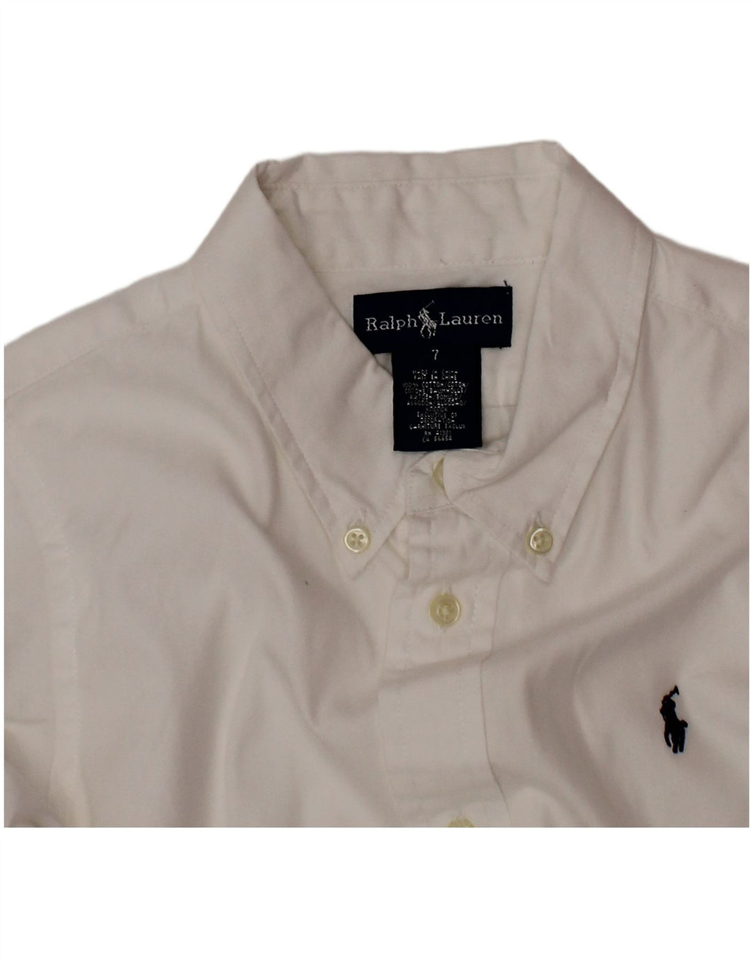 Cămașă Ralph Lauren băieți 6-7 ani bumbac alb