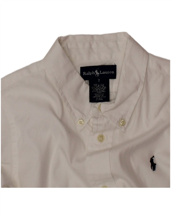 Cămașă Ralph Lauren băieți 6-7 ani bumbac alb