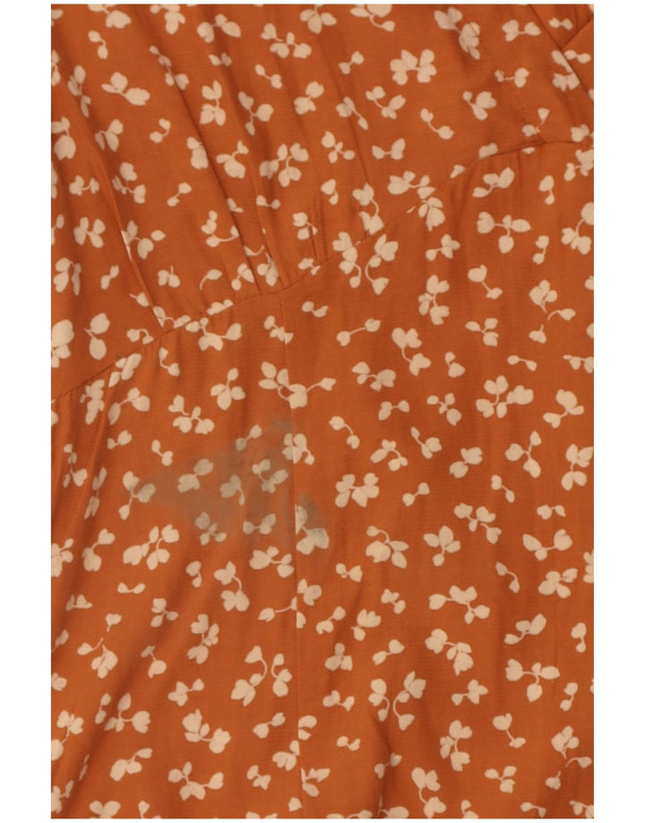Rochie de soare pentru femei French Connection UK 12 Medium Orange Floral Viscose