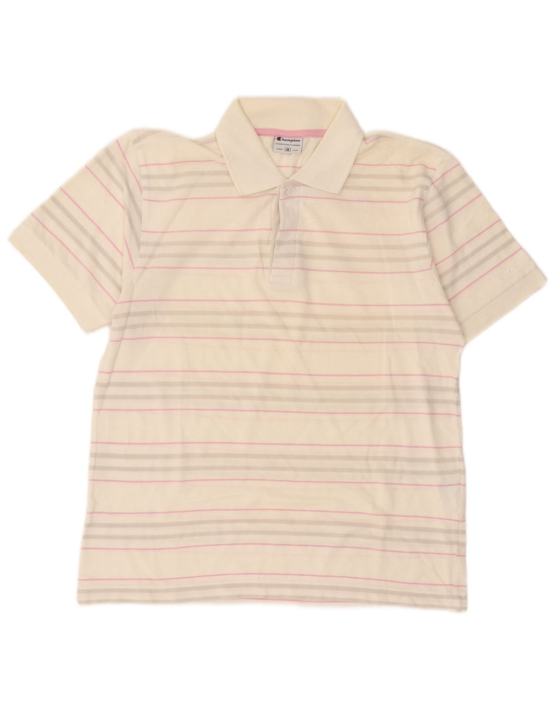 Tricou polo Champion pentru bărbați, bumbac cu dungi albe medii