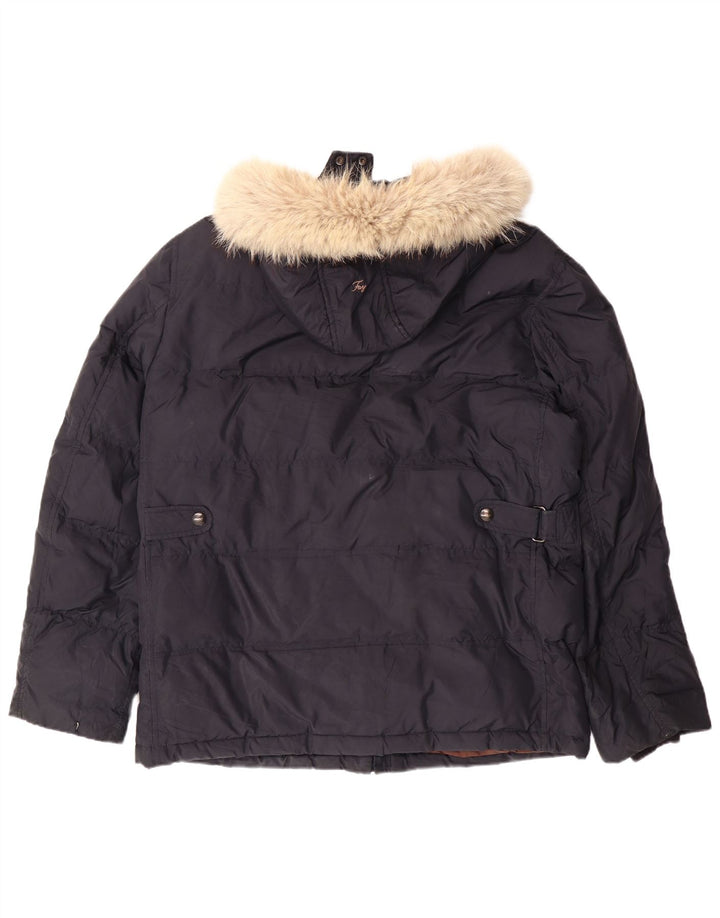 Jachetă căptușită cu glugă pentru bărbați FAY UK 40 Poliester mare bleumarin