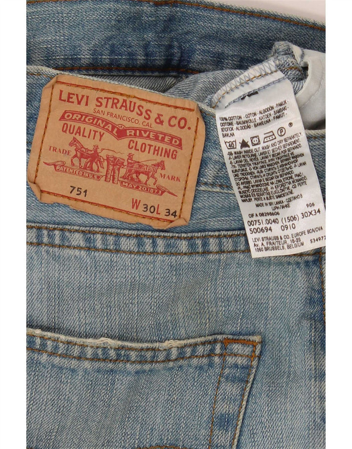 Blugi drepti pentru femei Levi's 751 W30 L34 Bumbac albastru