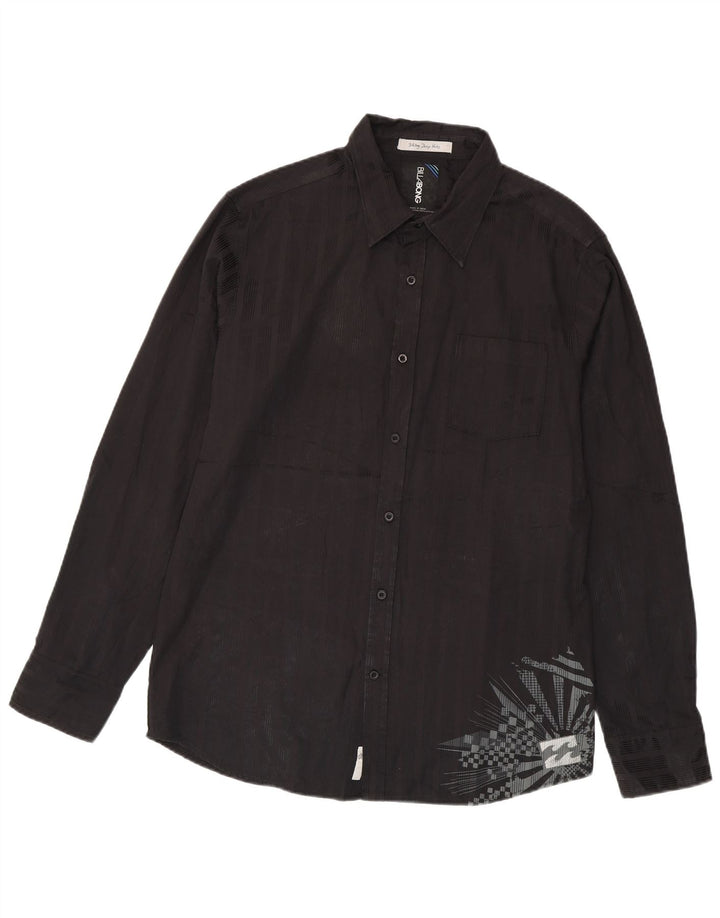 Billabong Mens Graphic Shirt XL Black Striped Polyester