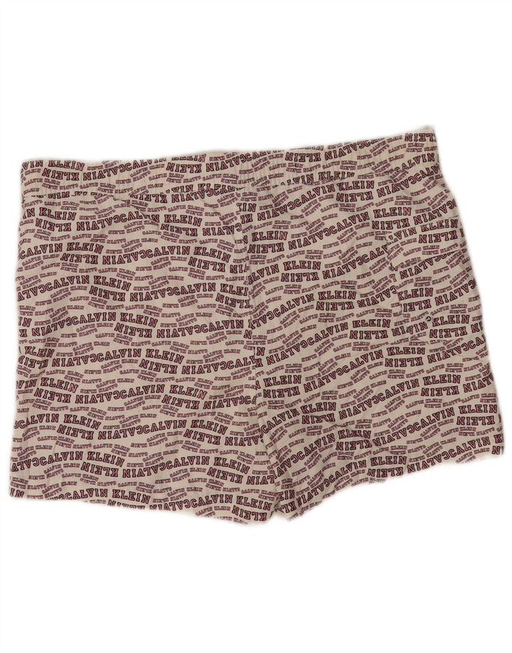 Pantaloni scurți de înot grafic Calvin Klein pentru bărbați, mari din poliester alb