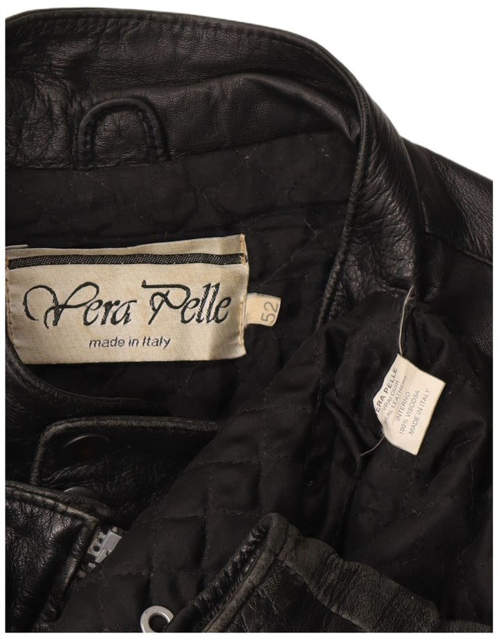 Jachetă de piele pentru bărbați VINTAGE IT 52 XL din piele neagră