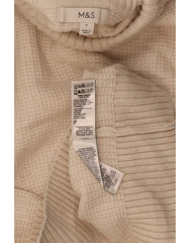 Pulover pentru femei Marks & Spencer cu gât rulat, poliester mic, bej, UK 10