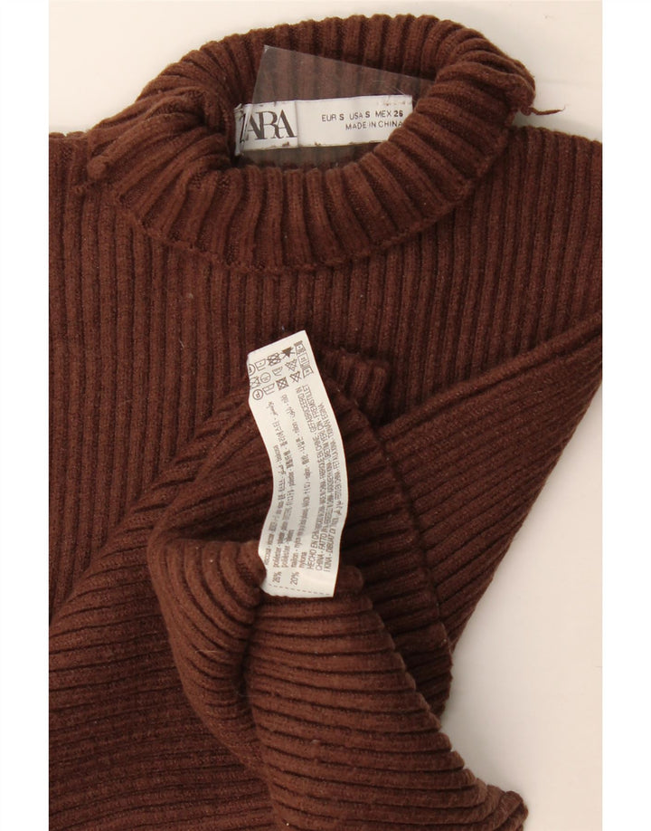 Top cu vestă pentru femei Zara UK 8 mic maro viscoză