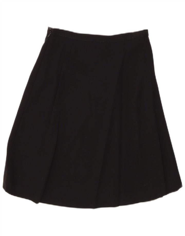 EMPORIO ARMANI Fusta în formă de A pentru femei cu talie înaltă IT 40 Small W24 Lână neagră
