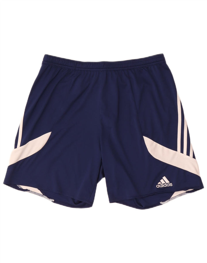 Pantaloni scurți sport pentru bărbați Adidas Climalite, mari, albastru, poliester color bloc