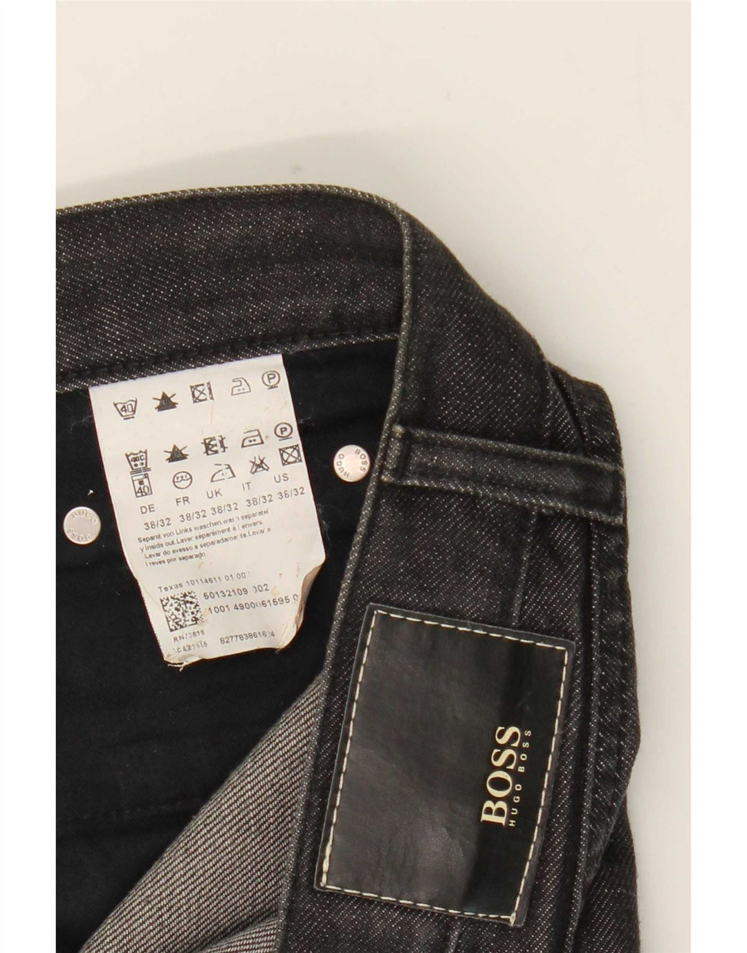 Blugi drepti pentru bărbați Hugo Boss W38 L26 bumbac negru