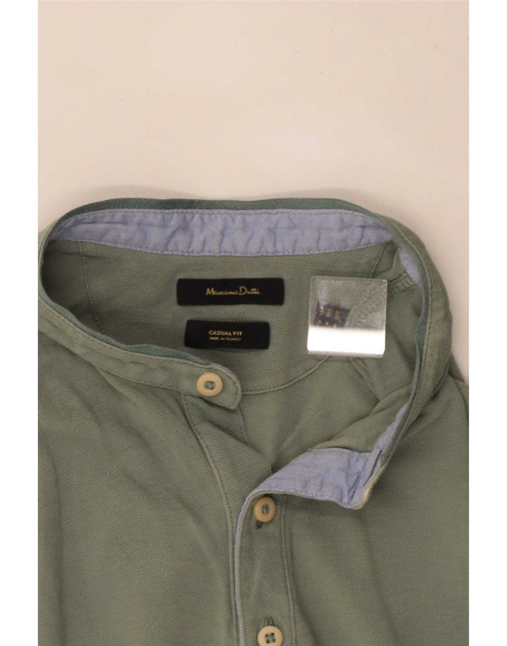 Cămașă polo Massimo Dutti pentru bărbați, cu o formă casual, verde mediu