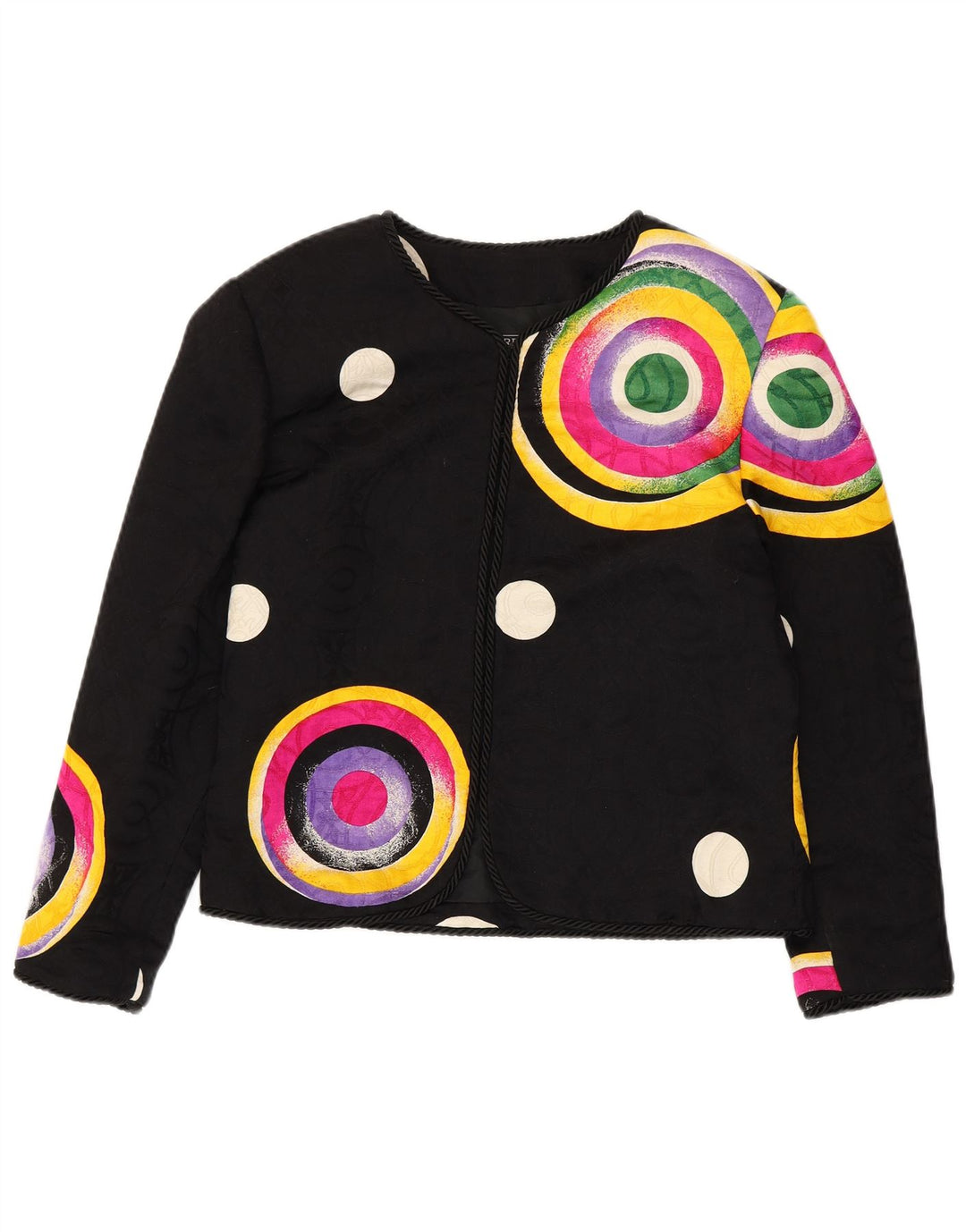 Jachetă pentru femei RENZO COUTURE UK 14 Medium Negru Geometric Lână