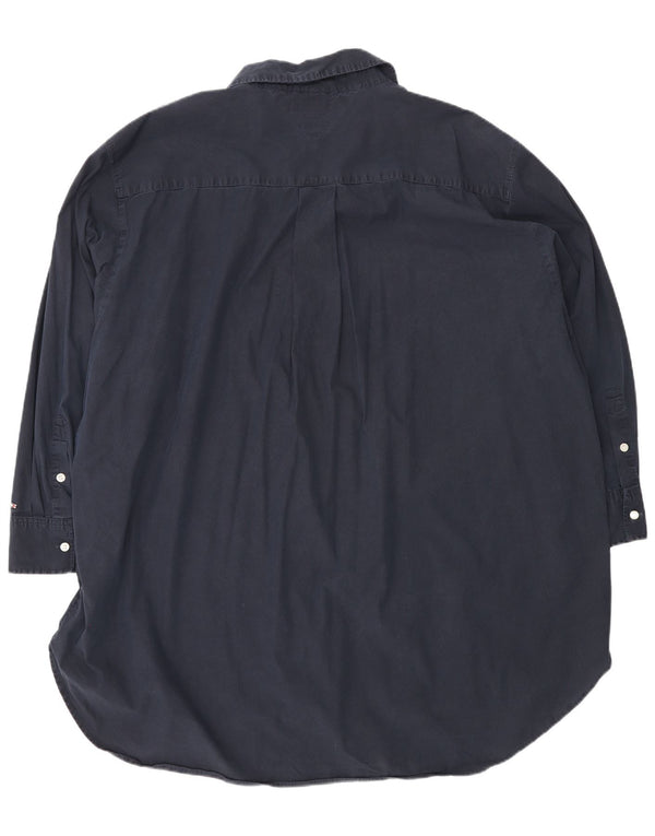 Rochie cămașă supradimensionată cu mânecă lungă pentru femei Tommy Hilfiger UK 26 5XL Bleumarin
