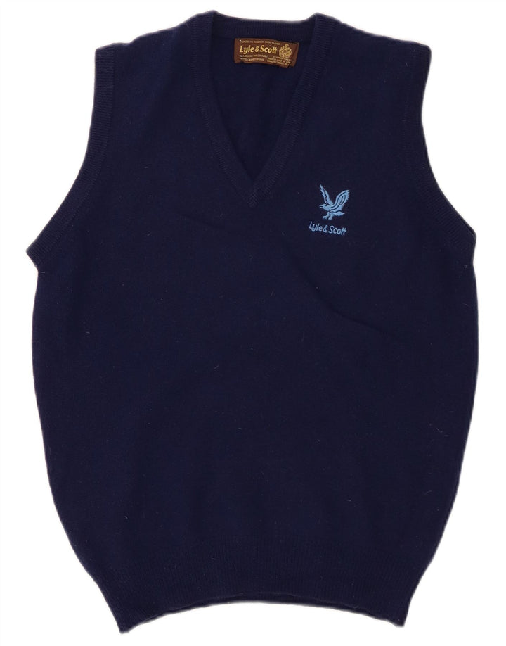 Lyle & Scott Vestă bărbați Tank Top Mic bleumarin Lână de miel
