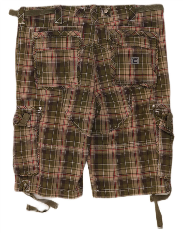 Pantaloni scurti cargo Catbalou pentru bărbați IT 50 Large W38 Khaki Check Bumbac