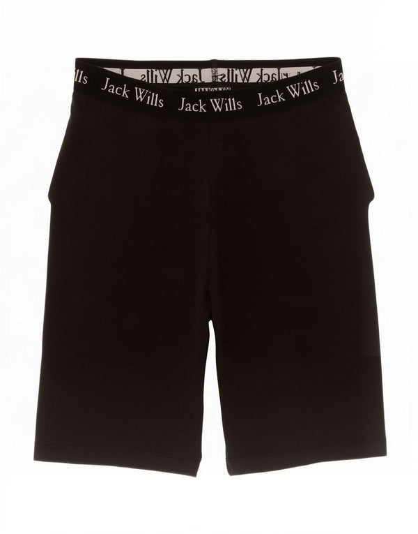 Pantaloni scurti sport cu grafic Jack Wills pentru femei UK 8, bumbac negru mic