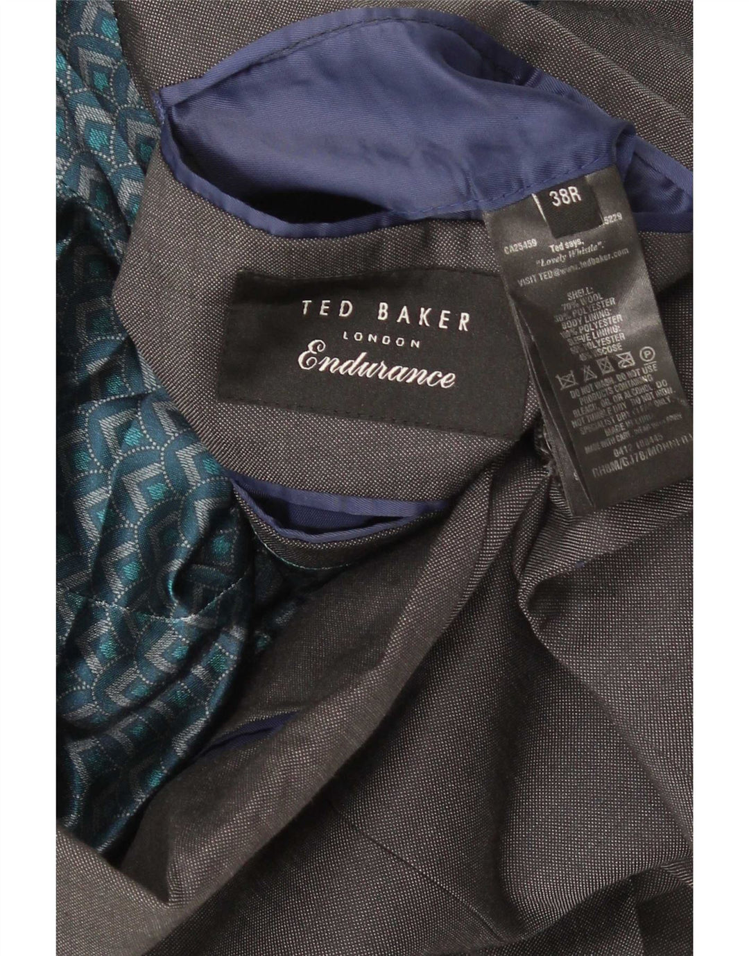 Sacou Ted Baker pentru bărbați, cu 2 nasturi, UK 38, lână, gri mediu