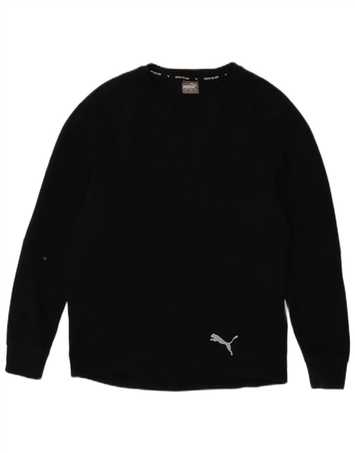 Top pentru bărbați Puma cu mânecă lungă, mic, bleumarin, bumbac