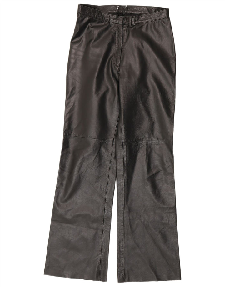 Pantaloni vintage din piele bootcut pentru femei IT 44 Medium W28 L30 Piele neagră