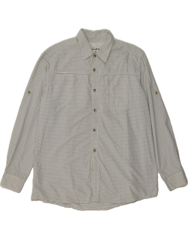 EDDIE BAUER Mens Shirt XL Grey Check Nylon Vintage Eddie Bauer and Second-Hand Eddie Bauer from Messina Hembry 