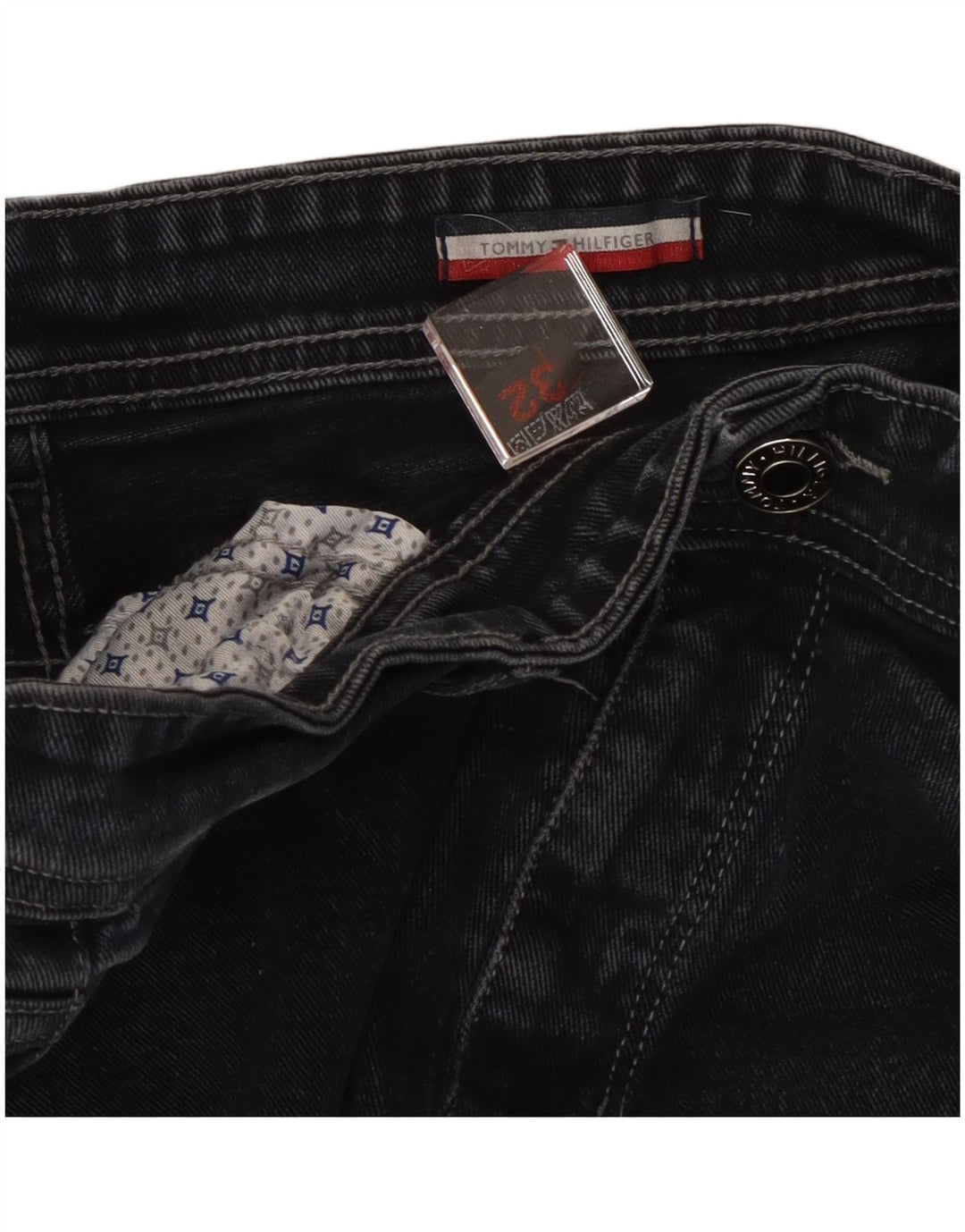 Blugi drepti pentru bărbați Tommy Hilfiger W32 L27 negri