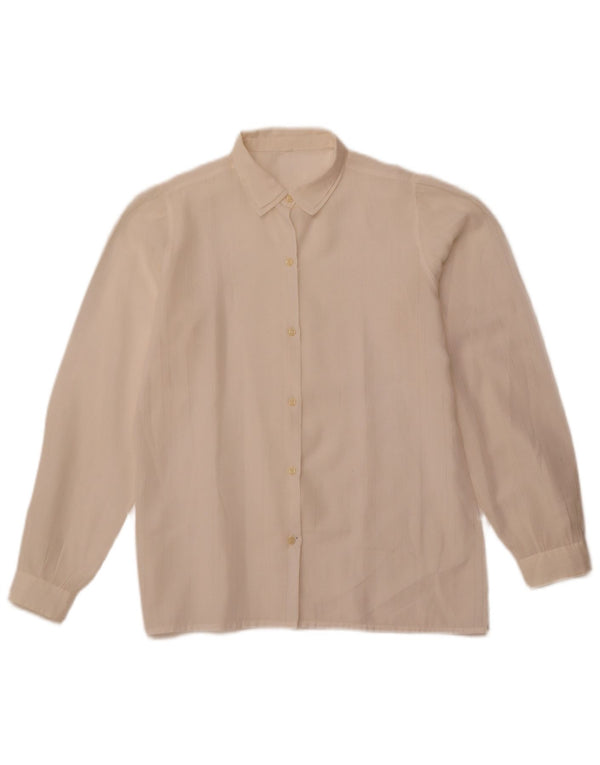 Bluză cămașă pentru femei VINTAGE IT 42 Medium în dungi alb cadru