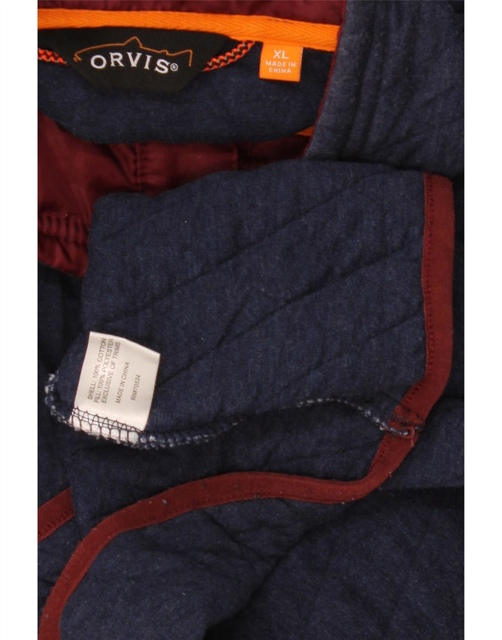 Pulover ORVIS pentru bărbați, cu gât cu nasturi, XL, bumbac bleumarin