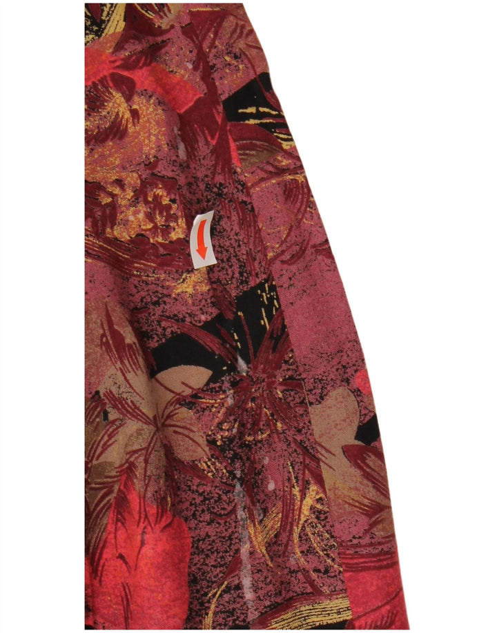 Set fuste vintage pentru femei 2 piese UK 12 Medium W27 Burgundy Floral Retro