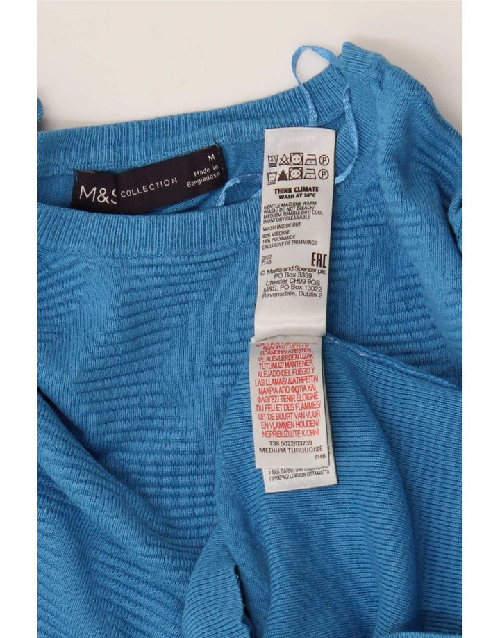Pulover pentru femei Marks & Spencer cu decolteu cu barca UK 12 Medium Blue Chevron