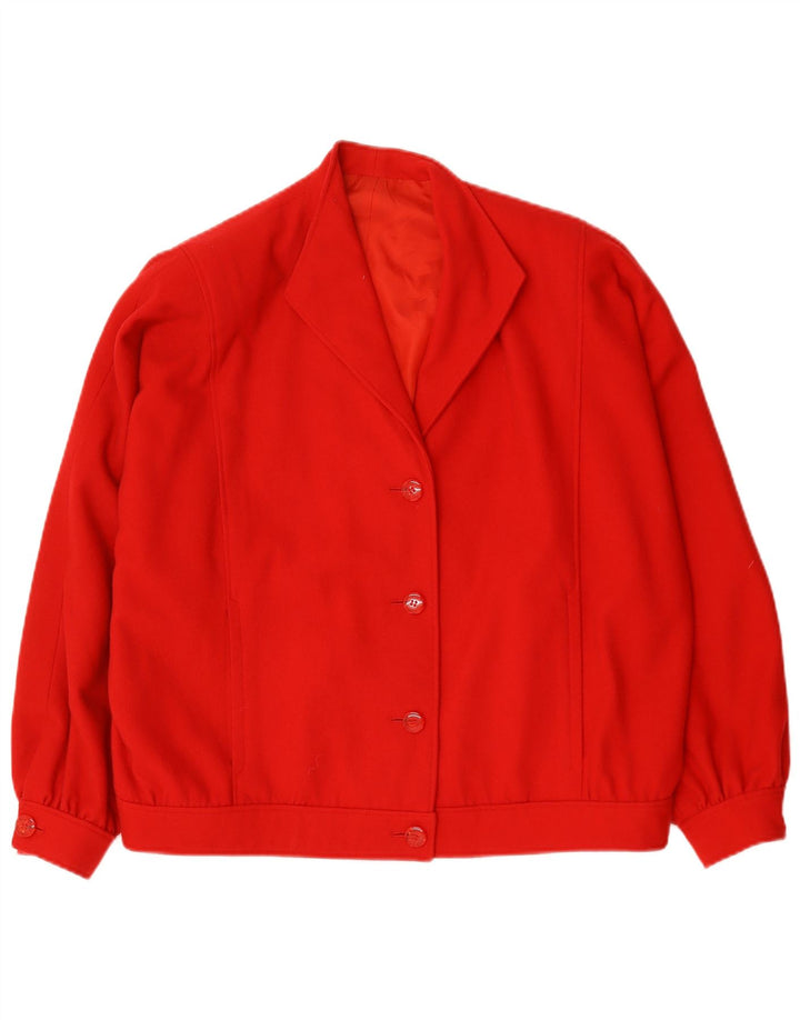 Jachetă bomber supradimensionată vintage pentru femei UK 20 2XL roșu