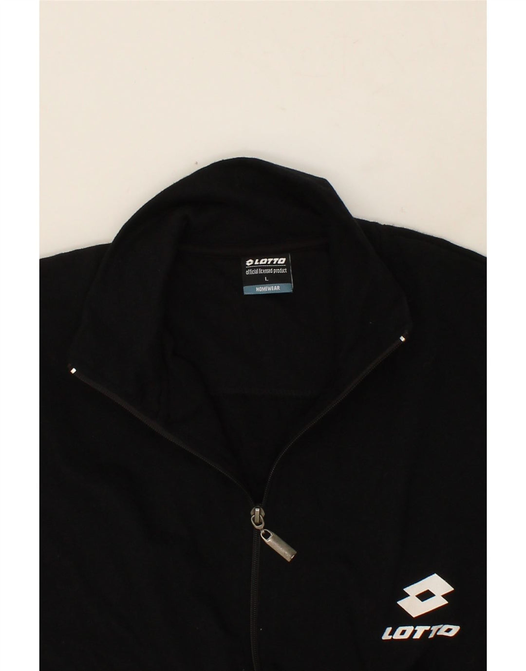 LOTTO Mens Tracksuit Top Jacket Large Black Cotton Vintage Lotto and Second-Hand Lotto from Messina Hembry 