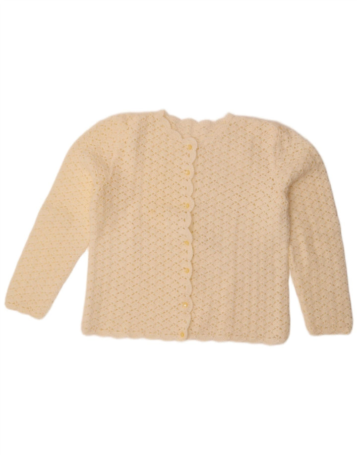 Pulover Cardigan Vintage pentru femei UK 14 Large White
