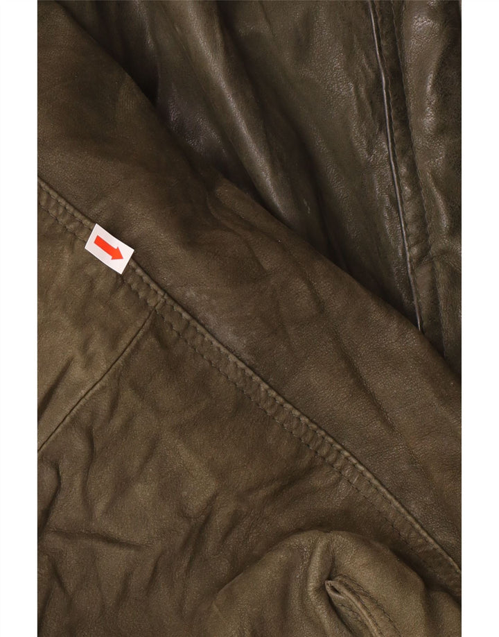 Geacă din piele vintage pentru bărbați IT 52 XL din piele kaki